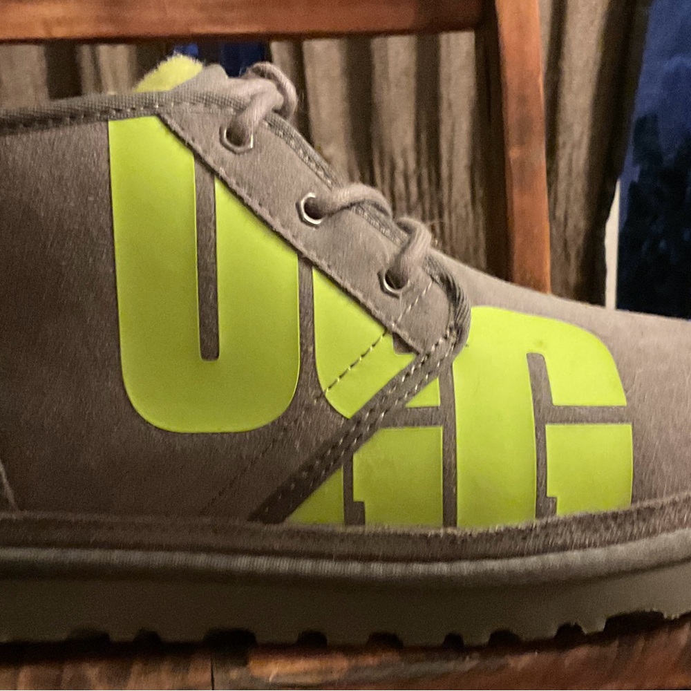 UGG Women’s Gray and Green Logo Shoes NEW W11
